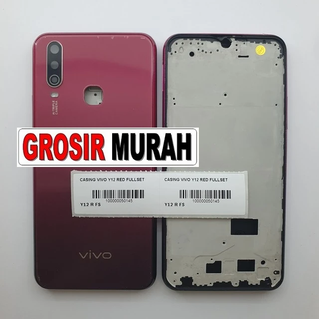 Casing Vivo Y12 Red Fullset ready stock harga grosir sparepart HP Libra Jaya