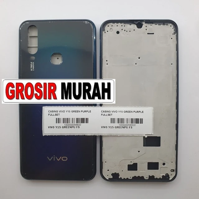 Casing Vivo Y15 Green Purple Fullset ready stock harga grosir sparepart HP Libra Jaya