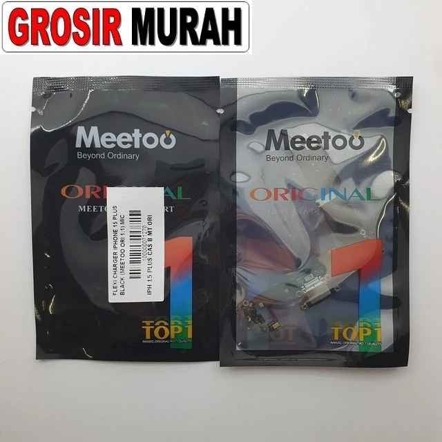 Flexi Charger Iphone 15 Plus Black (meetoo Ori 1:1) Mic ready stock harga grosir sparepart HP Libra Jaya