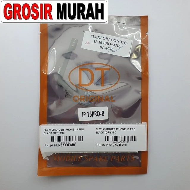 Flexi Charger Iphone 16 Pro Black (ori) Mic ready stock harga grosir sparepart HP Libra Jaya