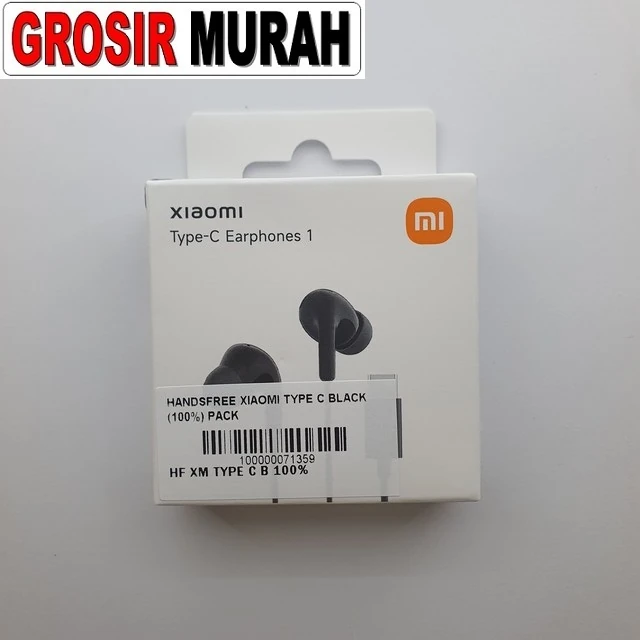 Handsfree Xiaomi Type C Black (100%) Pack ready stock harga grosir sparepart HP Libra Jaya