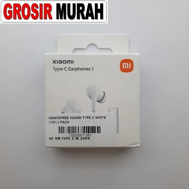 Handsfree Xiaomi Type C White (100%) Pack ready stock harga grosir sparepart HP Libra Jaya