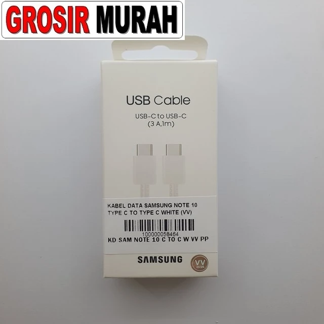 Kabel Data Samsung Note 10 Type C To Type C White (vv) ready stock harga grosir sparepart HP Libra Jaya