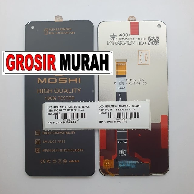 Lcd Realme 6 Universal Black New Moshi Ts Realme 8 5g Realme 7 Realme 6i Narzo 20 Pro Narzo 30 4g ready stock harga grosir sparepart HP Libra Jaya