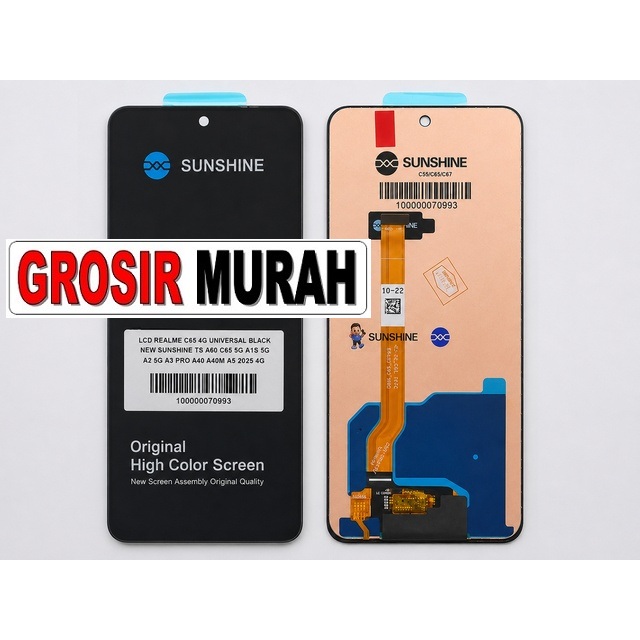 Lcd Realme C65 4g Universal Black New Sunshine Ts A60 C65 5g A1s 5g A2 5g A3 Pro A40 A40m A5 2025 4g ready stock harga grosir sparepart HP Libra Jaya