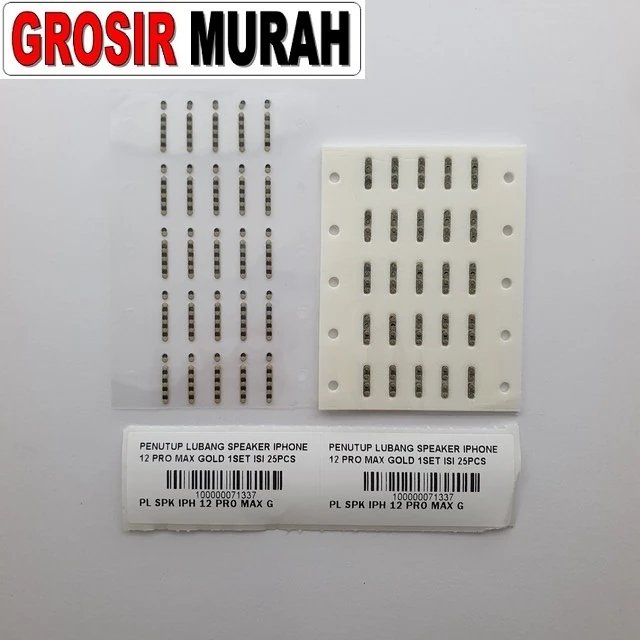 Penutup Lubang Speaker Iphone 12 Pro Max Gold 1set Isi 25pcs ready stock harga grosir sparepart HP Libra Jaya