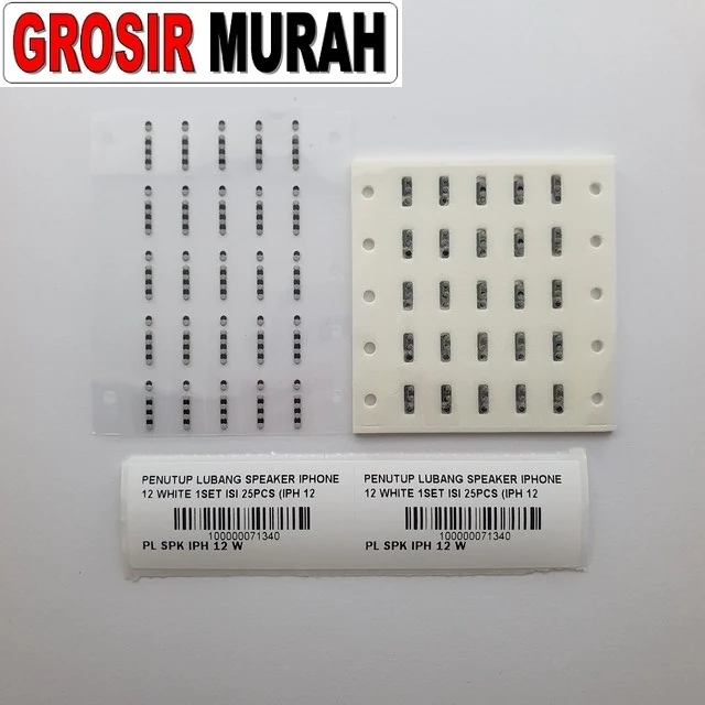 Penutup Lubang Speaker Iphone 12 White 1set Isi 25pcs (iph 12 Plus 13 14 15 16) ready stock harga grosir sparepart HP Libra Jaya