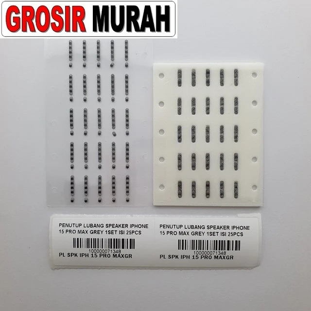 Penutup Lubang Speaker Iphone 15 Pro Max Grey 1set Isi 25pcs ready stock harga grosir sparepart HP Libra Jaya