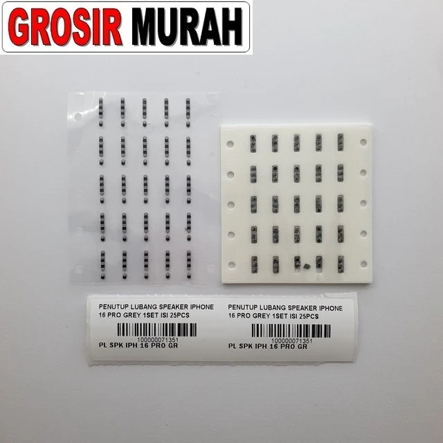 Penutup Lubang Speaker Iphone 16 Pro Grey 1set Isi 25pcs ready stock harga grosir sparepart HP Libra Jaya