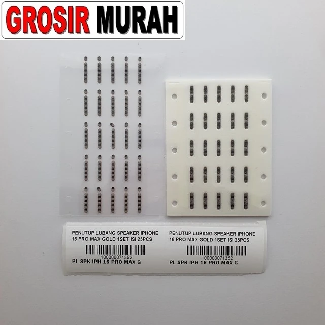 Penutup Lubang Speaker Iphone 16 Pro Max Gold 1set Isi 25pcs ready stock harga grosir sparepart HP Libra Jaya