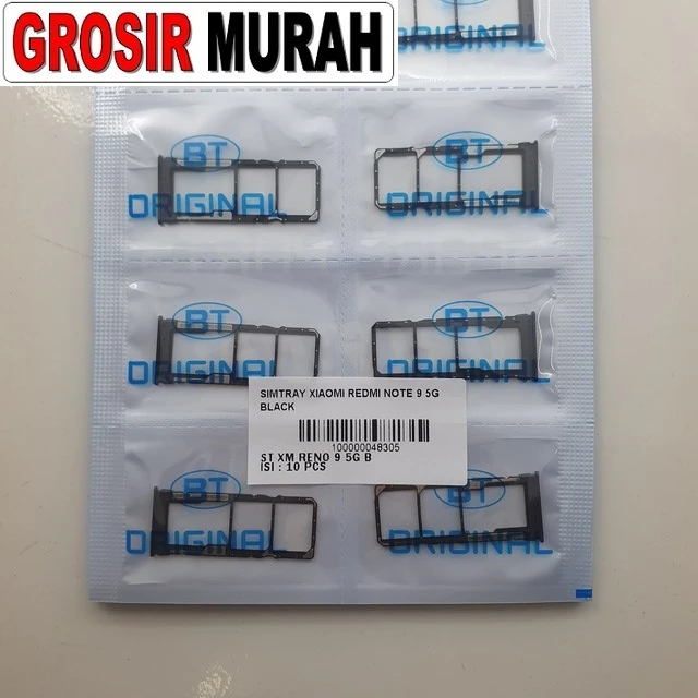 Simtray Xiaomi Redmi Note 9 5g Black ready stock harga grosir sparepart HP Libra Jaya
