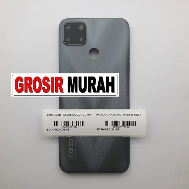 Backdoor Realme Narzo 20 Grey ready stock harga grosir sparepart HP Libra Jaya