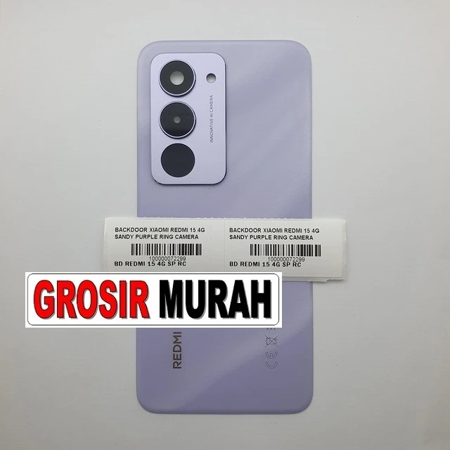 Backdoor Xiaomi Redmi 15 4g Sandy Purple Ring Camera ready stock harga grosir sparepart HP Libra Jaya