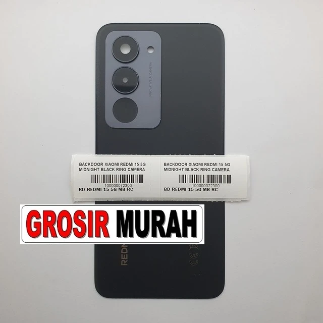 Backdoor Xiaomi Redmi 15 5g Midnight Black Ring Camera ready stock harga grosir sparepart HP Libra Jaya