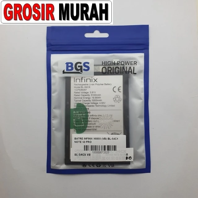Batre Infinix X6855 (vb) Bl-54cx Note 50 Pro ready stock harga grosir sparepart HP Libra Jaya