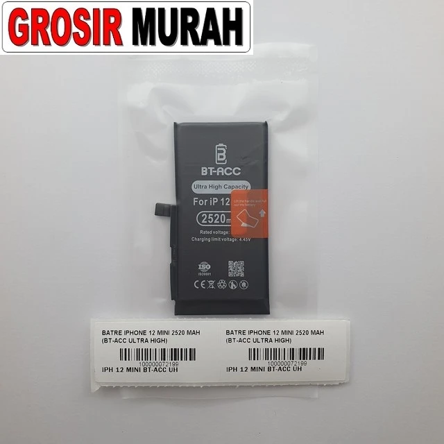 Batre Iphone 12 Mini 2520 Mah (bt-acc Ultra High) ready stock harga grosir sparepart HP Libra Jaya