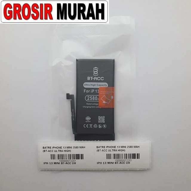Batre Iphone 13 Mini 2580 Mah (bt-acc Ultra High) ready stock harga grosir sparepart HP Libra Jaya
