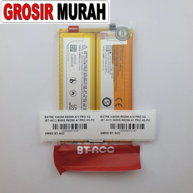 Batre Xiaomi Redmi A70 Pro 5g (bt-acc) Bm6s Redmi A7 Pro 4g Poco C81 Pro ready stock harga grosir sparepart HP Libra Jaya