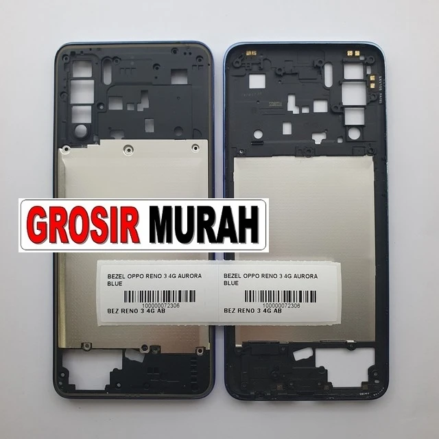 Bezel Oppo Reno 3 4g Aurora Blue ready stock harga grosir sparepart HP Libra Jaya