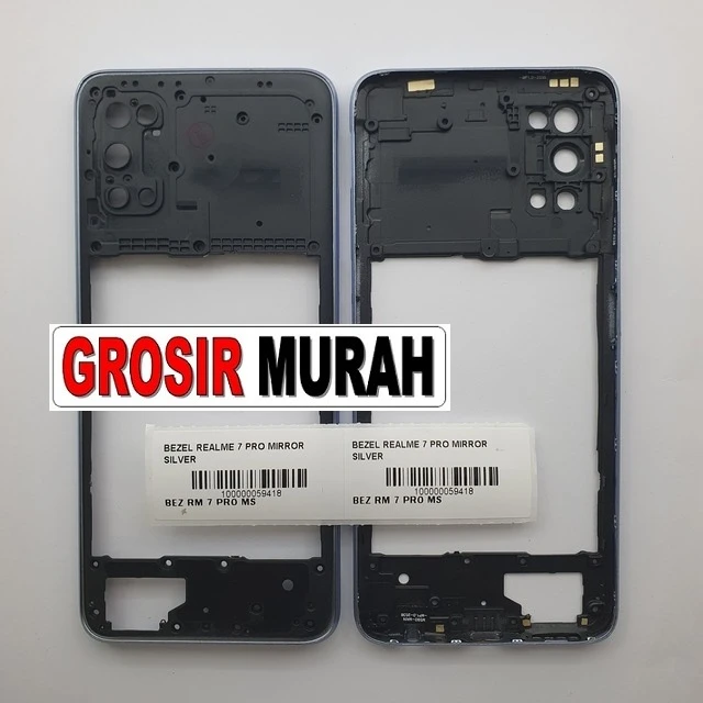 Bezel Realme 7 Pro Mirror Blue ready stock harga grosir sparepart HP Libra Jaya