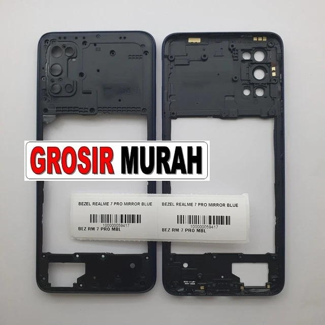 Bezel Realme 7 Pro Mirror Silver ready stock harga grosir sparepart HP Libra Jaya