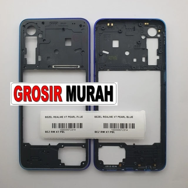 Bezel Realme Xt Pearl Blue ready stock harga grosir sparepart HP Libra Jaya