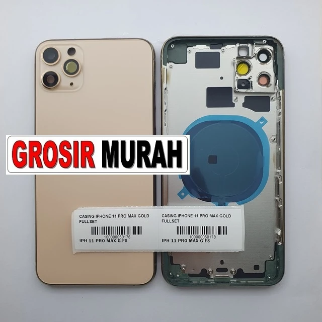 Casing Iphone 11 Pro Max Gold Fullset ready stock harga grosir sparepart HP Libra Jaya