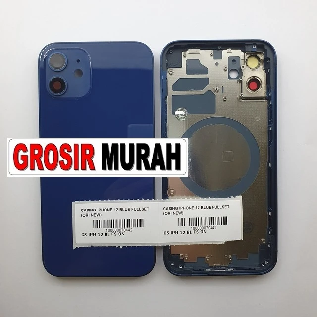 Casing Iphone 12 Blue Fullset (ori New) ready stock harga grosir sparepart HP Libra Jaya