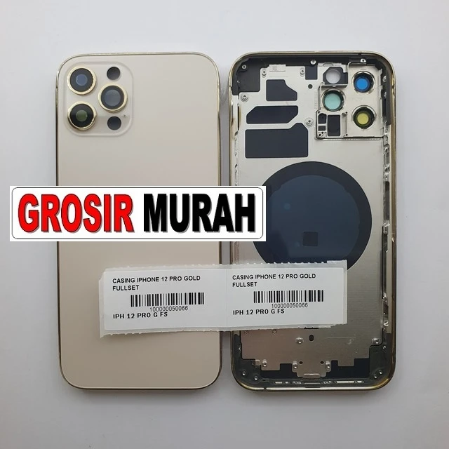 Casing Iphone 12 Pro Gold Fullset ready stock harga grosir sparepart HP Libra Jaya