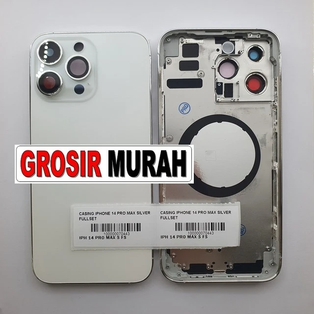 Casing Iphone 14 Pro Max Silver Fullset ready stock harga grosir sparepart HP Libra Jaya