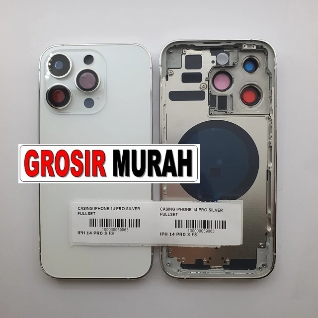 Casing Iphone 14 Pro Silver Fullset ready stock harga grosir sparepart HP Libra Jaya