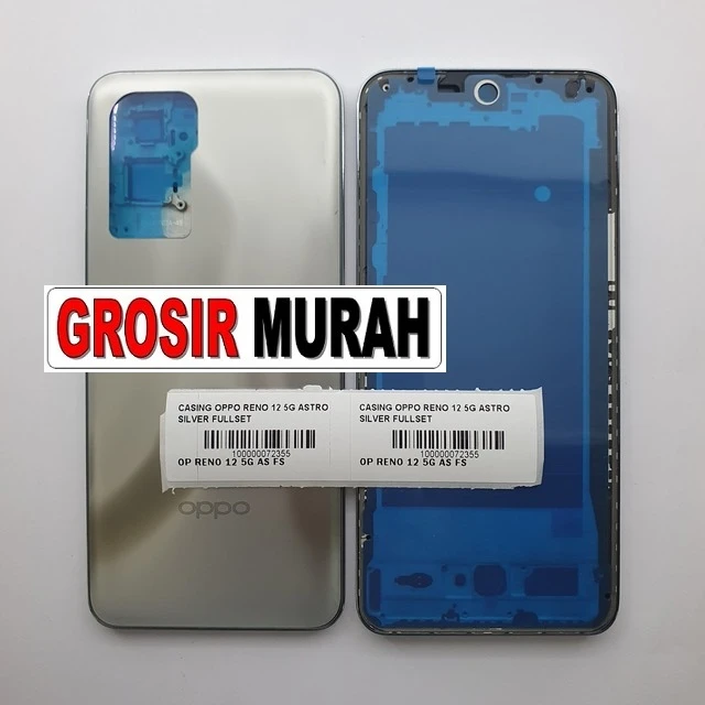 Casing Oppo Reno 12 5g Astro Silver Fullset ready stock harga grosir sparepart HP Libra Jaya