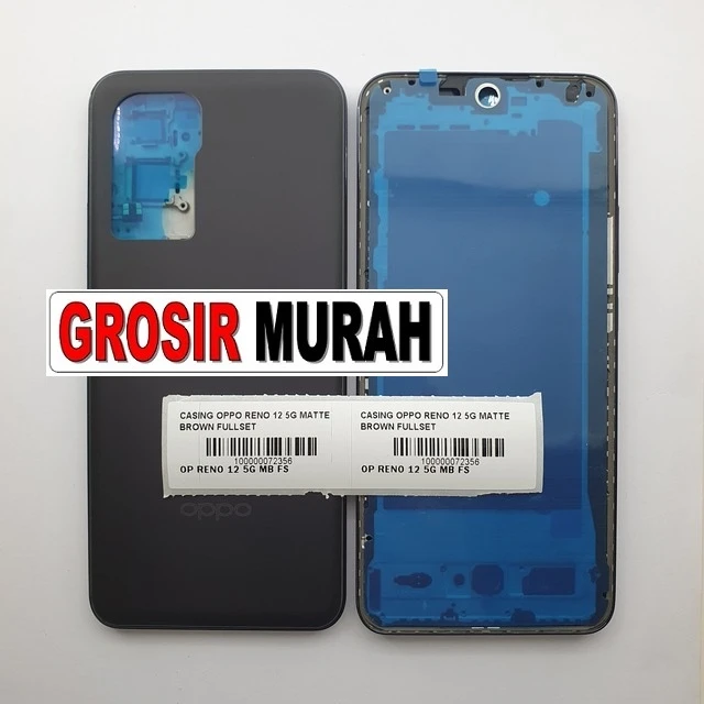 Casing Oppo Reno 12 5g Matte Brown Fullset ready stock harga grosir sparepart HP Libra Jaya