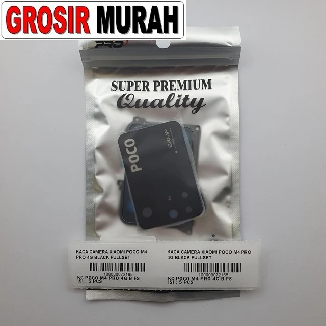 Kaca Camera Xiaomi Poco M4 Pro 4g Black Fullset ready stock harga grosir sparepart HP Libra Jaya