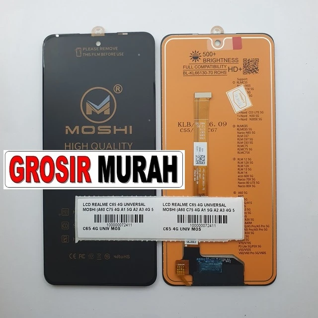 Lcd Realme C65 4g Universal Moshi (a60 C75 4g A1 5g A2 A3 4g 5g A3 Pro A5 4g 5g Realme 12 5g C63 5g ready stock harga grosir sparepart HP Libra Jaya